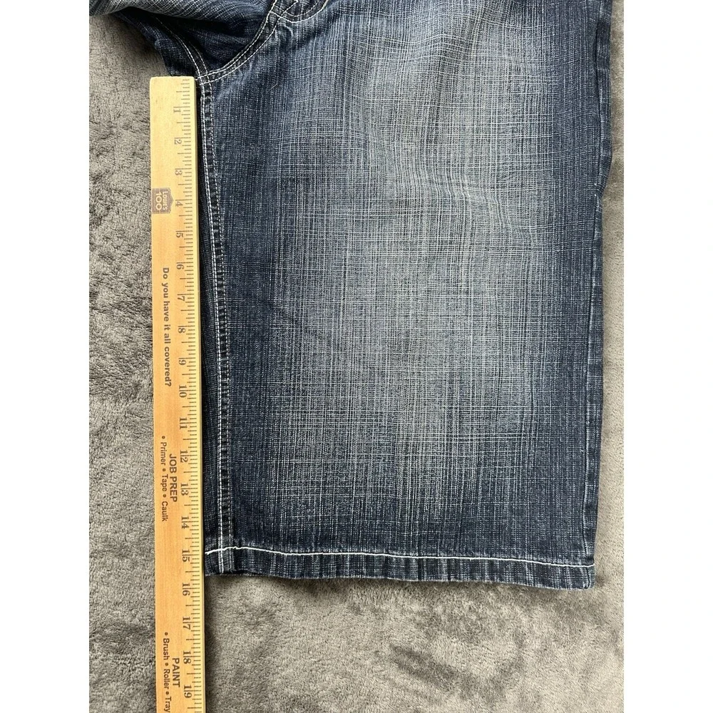 Southpole Vintage Jean Denim Shorts Jorts Spellout Logo Y2K Size 34x15